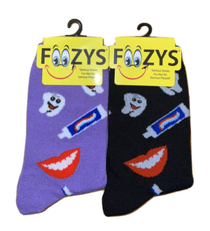 FOOZYS Brand Ladies DENTIST/DENTAL HYGIENIST 2 Pair Of Socks - Novelty Socks for Less