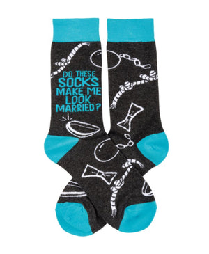 PRIMITIVES BY KATHY Unisex ‘DO THESE SOCKS MAKE MY LOOK MARRIED?’ - Novelty Socks for Less