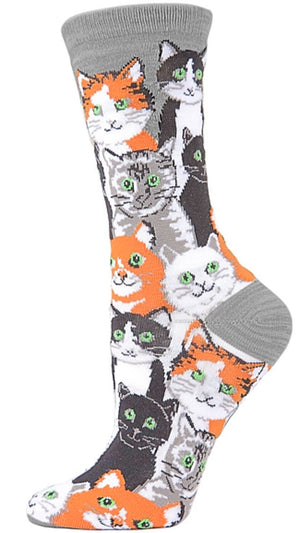 MeMoi Brand Ladies CATS CATS CATS Socks - Novelty Socks for Less