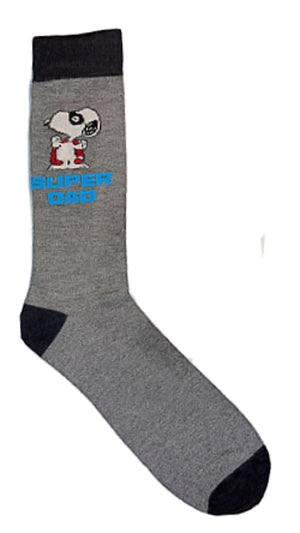 PEANUTS Men’s Snoopy ‘SUPER DAD’ Socks FATHER'S DAY - Novelty Socks for Less