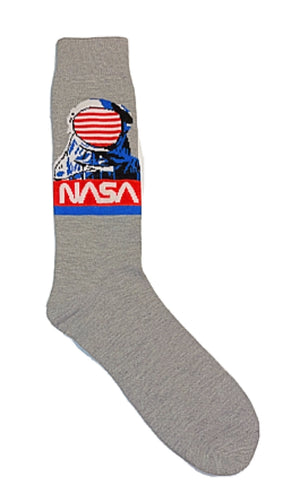 NASA Mens Crew Socks ASTRONAUT/MOON - Novelty Socks for Less