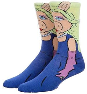 THE MUPPETS MEN’S MISS PIGGY 360 SOCKS BIOWORLD BRAND - Novelty Socks for Less