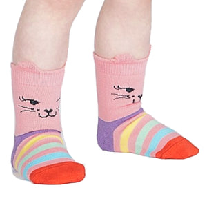 SOCK IT TO ME BRAND TODDLER GIRL CAT NON-SLIP GRIP SOCKS - Novelty Socks for Less