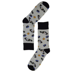 Parquet Brand Mens POLICE PATTERN/BADGES Socks - Novelty Socks for Less