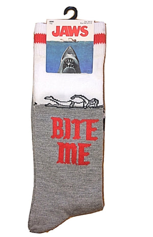 JAWS THE MOVIE Men’s Socks ‘BITE ME’ - Novelty Socks for Less
