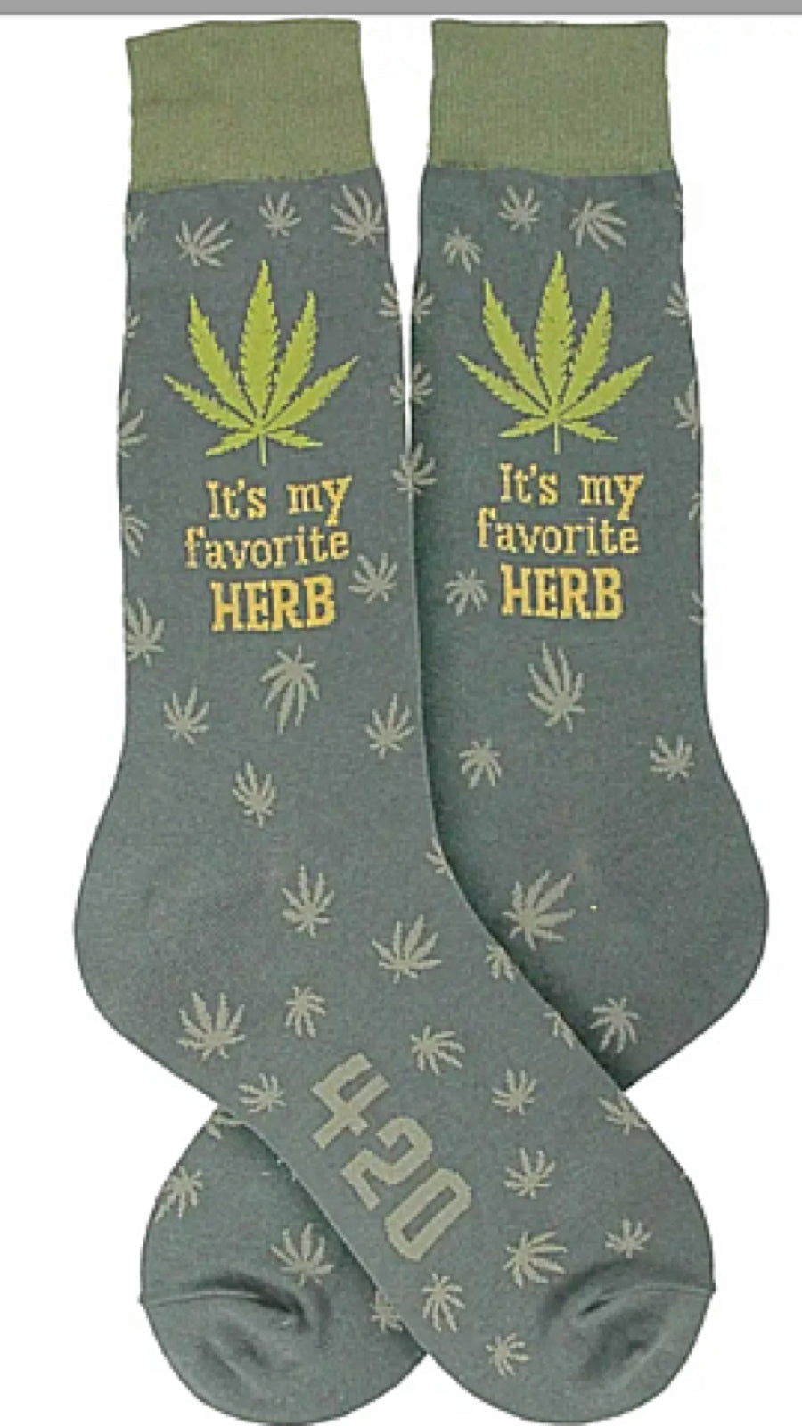 MARIJUANA 420 Men's Socks 'IT'S MY FAVORITE HERB' FOOT TRAFFIC Brand ...