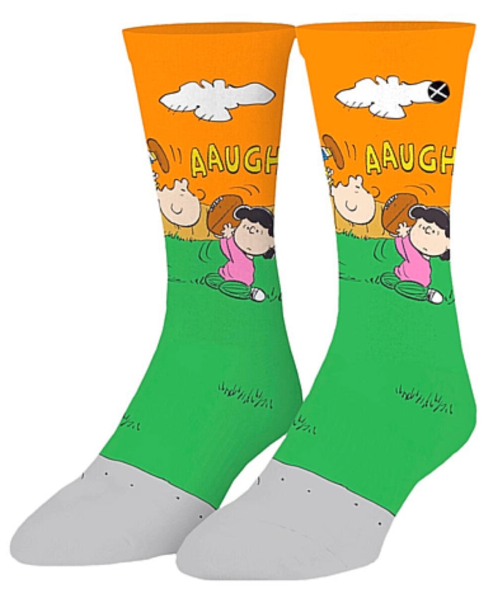 PEANUTS Men’s CHARLIE BROWN FOOTBALL Socks With LUCY ODD SOX BRAND