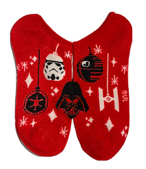 STAR WARS Ladies CHRISTMAS 5 Pair Of No Show Socks R2-D2, DARTH VADER - Novelty Socks for Less