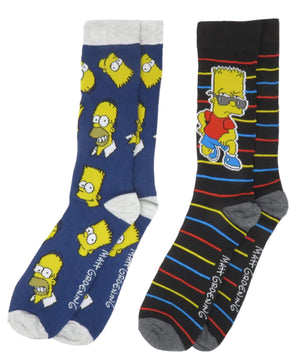 THE SIMPSONS Men’s 2 Pair Of Socks HOMER & BART - Novelty Socks for Less