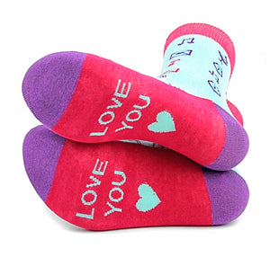 PARQUET BRAND Ladies VALENTINES Day Socks Says ‘LOVE YOU’ - Novelty Socks for Less