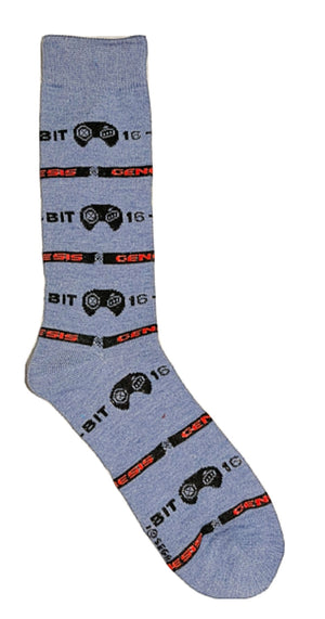 SEGA GENESIS Men’s Crew Socks With CONTROLLERS 16-BIT - Novelty Socks for Less