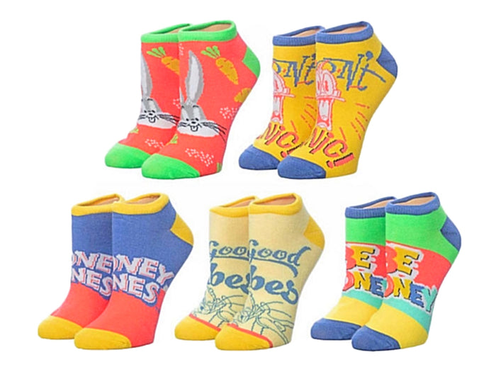 LOONEY TUNES Ladies 5 Pair Of Ankle Socks BIOWORLD Brand