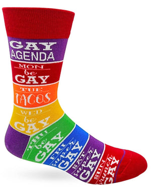 FABDAZ BRAND MEN’S GAY AGENDA SOCKS - Novelty Socks for Less
