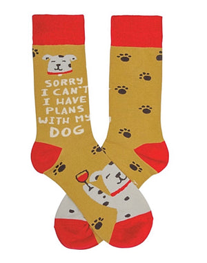 PRIMITIVES BY KATHY Unisex ‘I CAN’T I HAVE PLANS WITH MY DOG’ Socks - Novelty Socks for Less