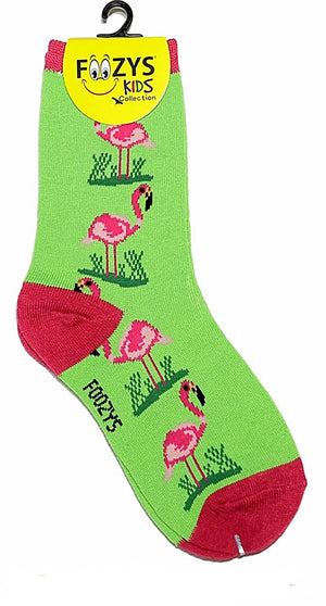 FOOZYS Brand Kids PINK FLAMINGOS Socks Ages 5-10 Years - Novelty Socks for Less