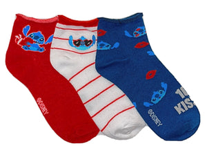DISNEY LILO & STITCH LADIES VALENTINES DAY 3 PAIR OF SOCKS ‘100% KISSABLE’ - Novelty Socks for Less