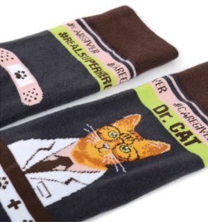 PARQUET Brand Ladies DR. CAT Socks #CAREGIVER - Novelty Socks for Less