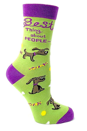 FABDAZ Brand Ladies DOG Socks BEST THING ABOUT PEOPLE… THEIR DOGS’ - Novelty Socks for Less