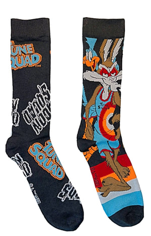 LOONEY TUNES Men’s SPACE JAM 2 Pair Of Socks WILE E. COYOTE & ROADRUNNER - Novelty Socks for Less