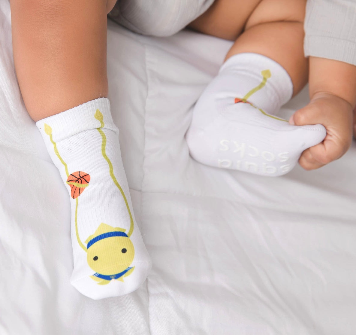 SQUID SOCKS Brand Unisex INFANT/TODDLER 3 Pair Of STAY ON Socks ‘CHAMP  COLLECTION’