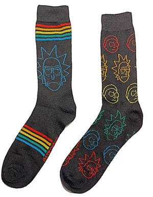 RICK AND MORTY Men’s 2 Pair Of RAINBOW PRIDE Socks - Novelty Socks for Less