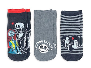 DISNEY NIGHTMARE BEFORE CHRISTMAS Ladies 3 Pair Of VALENTINES DAY No Show Socks - Novelty Socks for Less