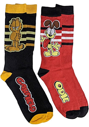 GARFIELD & ODIE Men’s 2 Pair Of Socks - Novelty Socks for Less