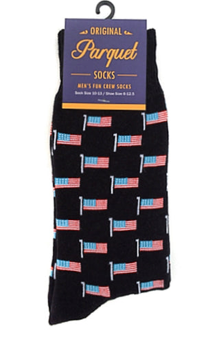PARQUET Brand Men’s AMERICAN FLAGS Socks - Novelty Socks for Less