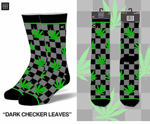ODDSOX Brand Men’s CHECKERBOARD & MARIJUANA Socks - Novelty Socks for Less