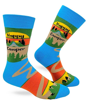 FABDAZ BRAND MEN’S ‘HAPPY CAMPER’ SOCKS - Novelty Socks for Less