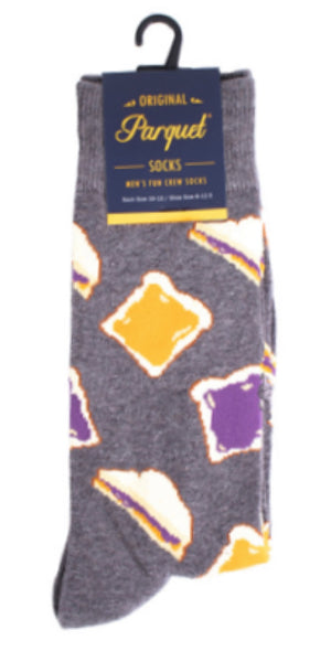 PARQUET Brand Men’s PEANUT BUTTER & JELLY SANDWICHES Socks - Novelty Socks for Less