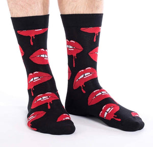 GOOD LUCK SOCK Mens KISSES/LIPS - Novelty Socks for Less