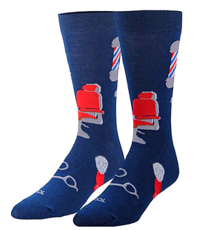 COOL SOCKS Brand Men’s BARBER SHOP Socks - Novelty Socks for Less