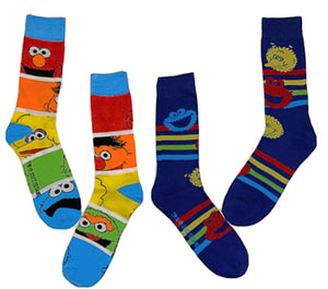 SESAME STREET Men’s 2 Pair Of Socks BIG BIRD, ELMO, ERNIE - Novelty Socks for Less