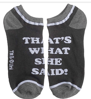 THE OFFICE LADIES 5 Pair Ankle Socks DUNDIE AWARD, THAT’S WHAT SHE SAID, BIOWORLD BRAND - Novelty Socks for Less