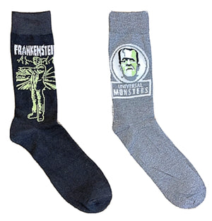 FRANKENSTEIN MEN’S 2 PAIR OF UNIVERSAL MONSTERS SOCKS - Novelty Socks for Less