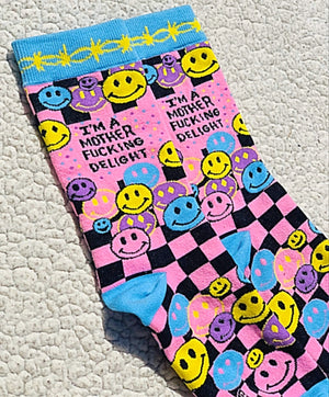 GROOVY THINGS Brand Ladies ‘I’M A MOTHER FUCKING DELIGHT’ Socks - Novelty Socks for Less