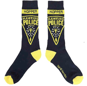 STRANGER THINGS TV SHOW Men’s 3 Pair Of Socks HAWKINS POLICE BIOWORLD Brand - Novelty Socks for Less