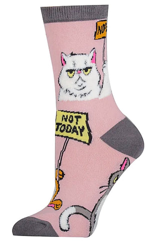 OOOH YEAH Brand Ladies CAT Socks ‘NOPE NOT TODAY’ - Novelty Socks for Less