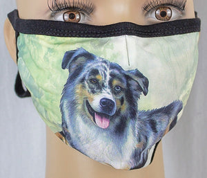 E&S Pets Brand AUSTRALIAN SHEPHERD Dog Adult Face Mask Cover - Novelty Socks for Less
