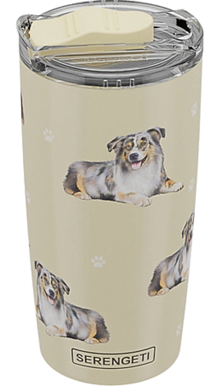 AUSTRALIAN SHEPHERD DOG Serengeti Stainless Steel Ultimate 20 Oz. Hot & Cold Tumbler