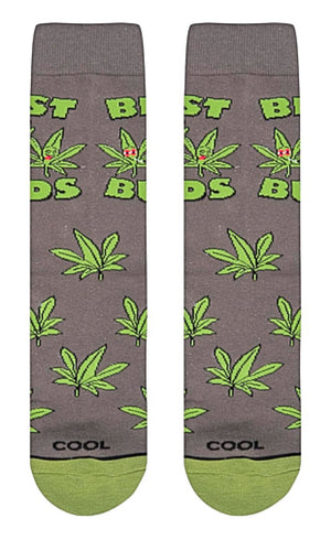 COOL SOCKS BRAND MEN’S MARIJUANA SOCKS ‘BEST BUDS’ - Novelty Socks for Less