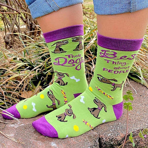 FABDAZ Brand Ladies DOG Socks BEST THING ABOUT PEOPLE… THEIR DOGS’ - Novelty Socks for Less