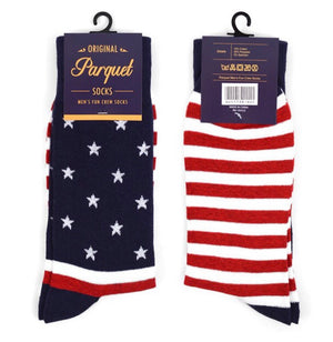 Parquet Brand Men’s Socks AMERICAN FLAG - Novelty Socks for Less
