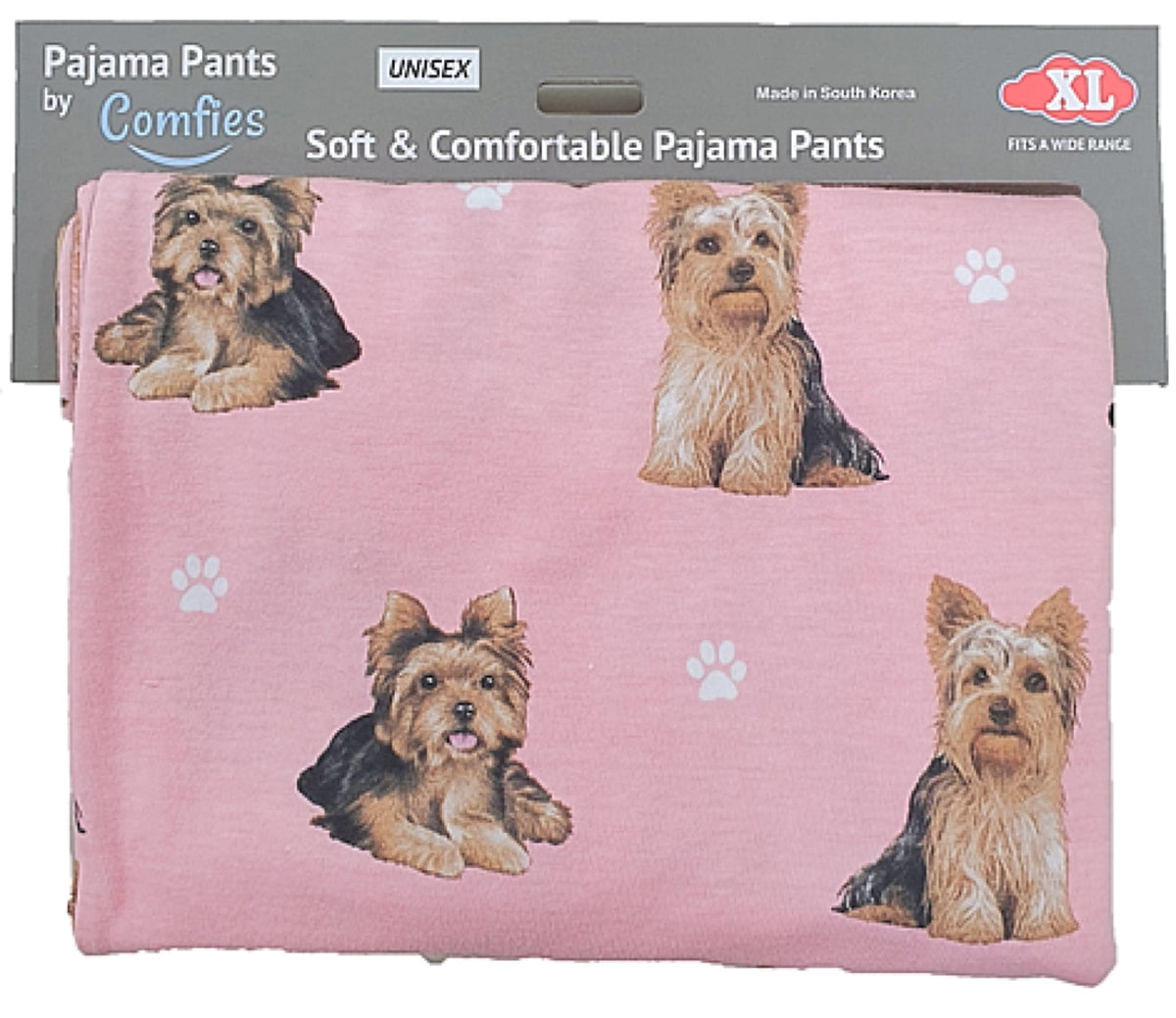 COMFIES UNISEX YORKIE PAJAMA BOTTOMS E&S Pets (CHOOSE SIZE) - Novelty Socks for Less