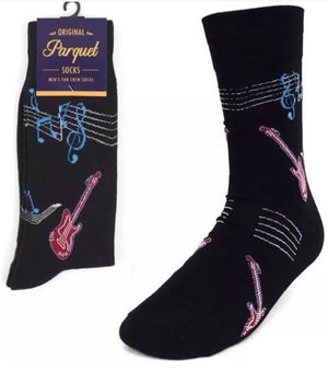 PARQUET BRAND Mens GUITAR SOCKS - Novelty Socks for Less