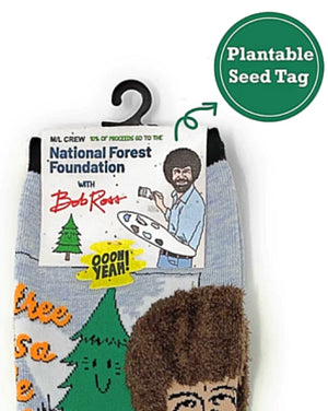 BOB ROSS Men’s ‘HUG A TREE’ Socks OOOH YEAH Brand - Novelty Socks for Less