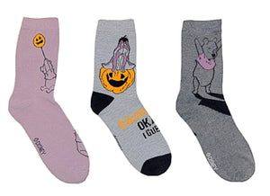 WINNIE THR POOH LADIES HALLOWEEN 3 Pair Of Socks - Novelty Socks for Less