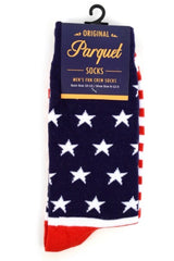 Parquet Brand Men’s AMERICAN FLAG STARS/STRIPES Socks - Novelty Socks for Less