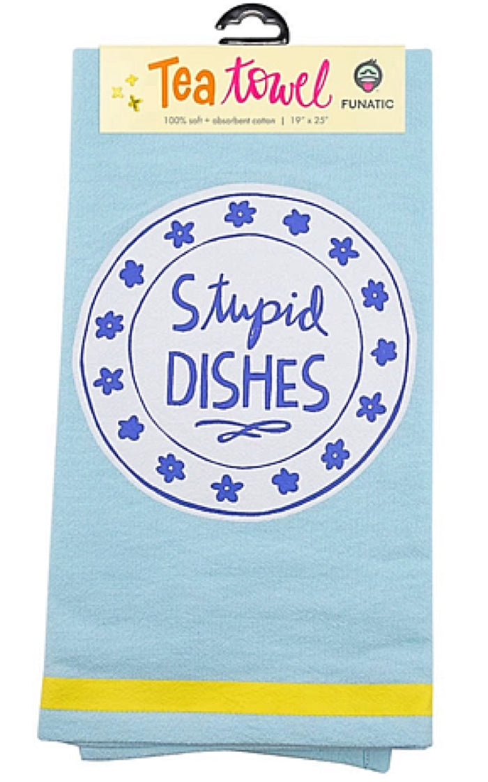 FUNATIC Brand Kitchen Tea Towel ‘STUPID DISHES’